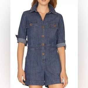 Sanctuary Denim Button Jumpsuit with Sleeves